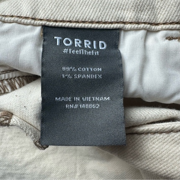 Torrid 20 mini skirt tan nude a-line short jean denim button fly plus size new - Picture 4 of 12